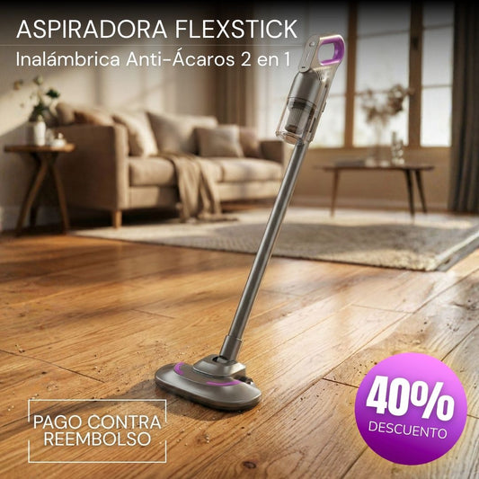 Aspiradora FlexStick Inalámbrica Anti-Ácaros 2 en 1