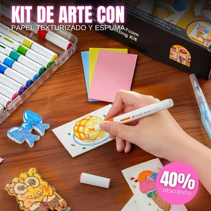 Kit de Arte con Papel Texturizado y Espuma