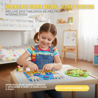 Pack Montessori Educativo - Tablero númerico + reloj de REGALO