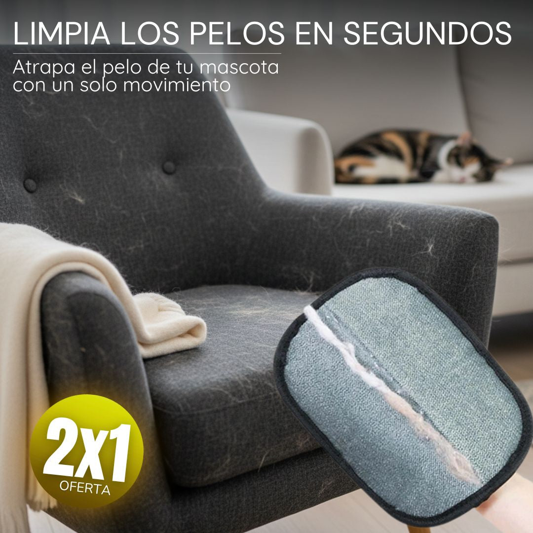 Guante quitapelos en sofá