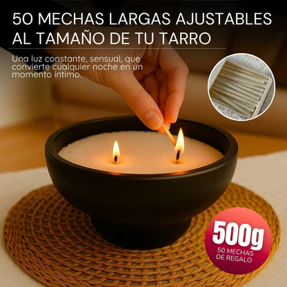 Velas Perladas - 500g + 50 Mechas Gratis