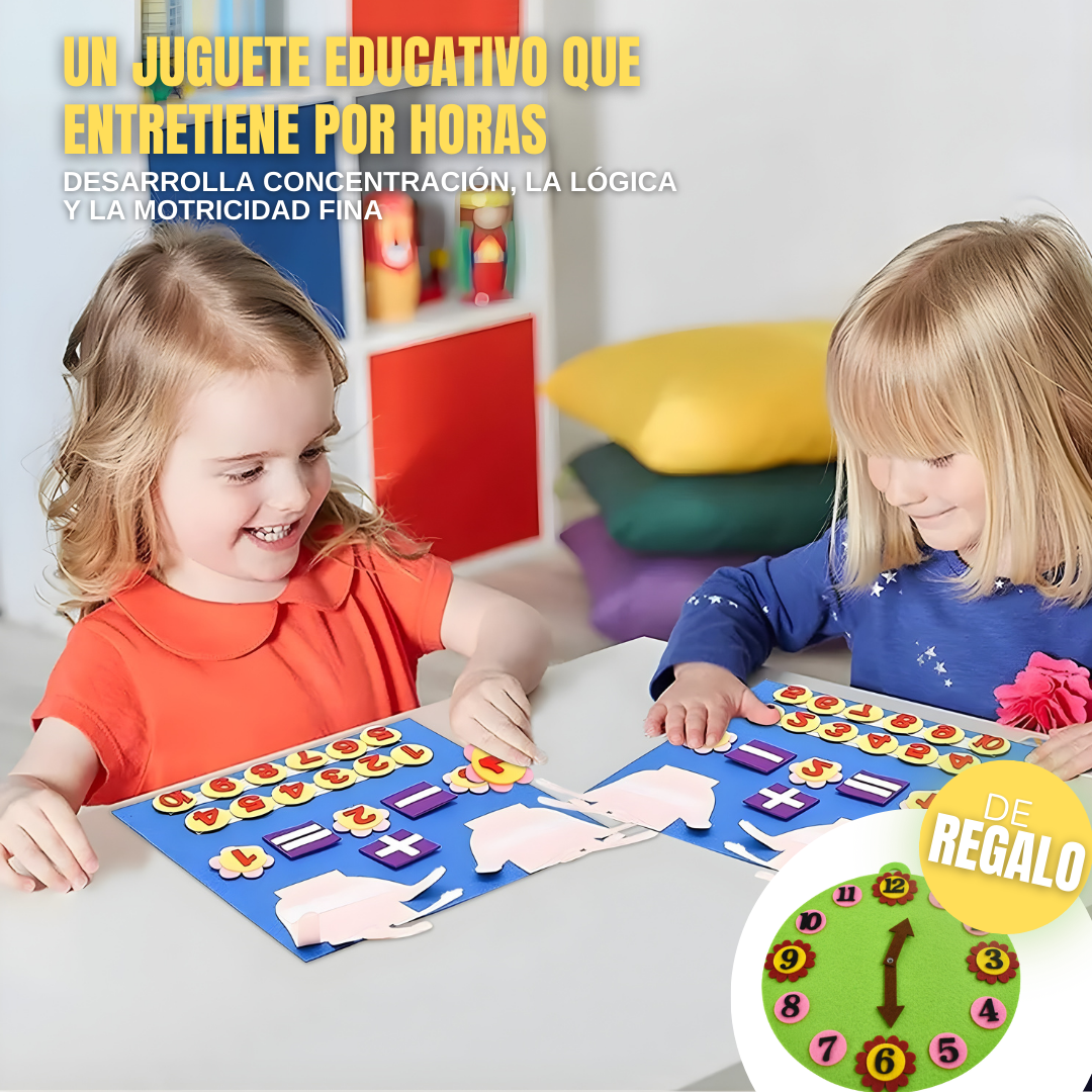 Pack Montessori Educativo - Tablero númerico + reloj de REGALO