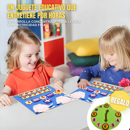 Pack Montessori Educativo - Tablero númerico + reloj de REGALO
